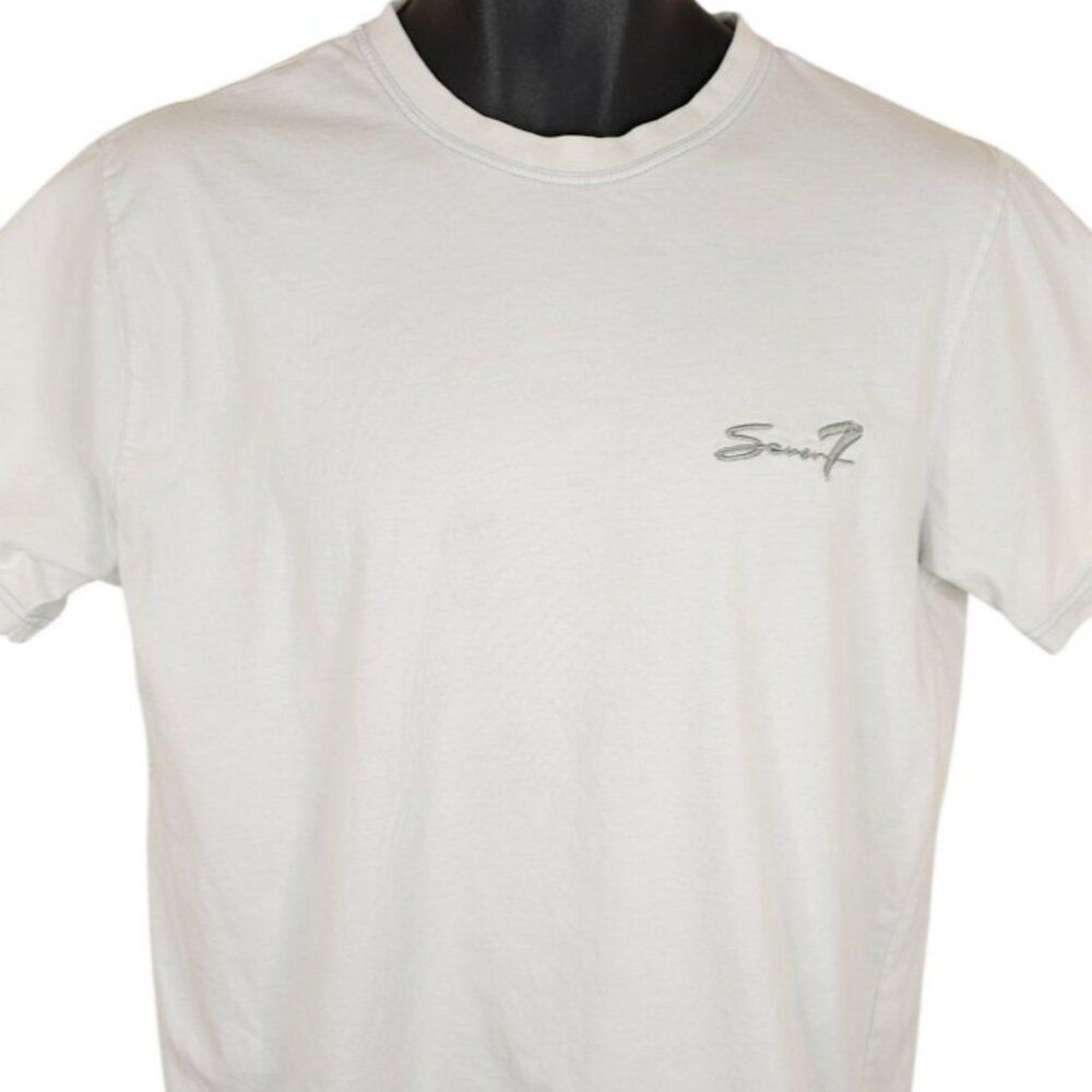 Seven7 Jeans T Shirt Mens Size Large Blue Embroidered Streetwear